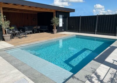 Tuinontwerp met zwembad overkapping en poolhouse - tuinarchitect Montfoort Woerden Utrecht